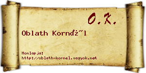 Oblath Kornél névjegykártya