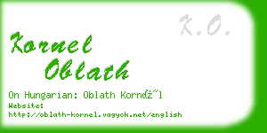 kornel oblath business card